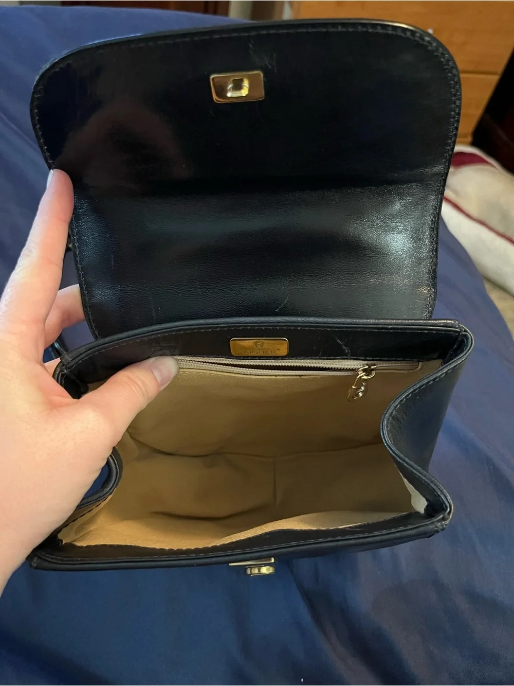 Etienne Aigner Black Leather Saddle Crossbody Bag